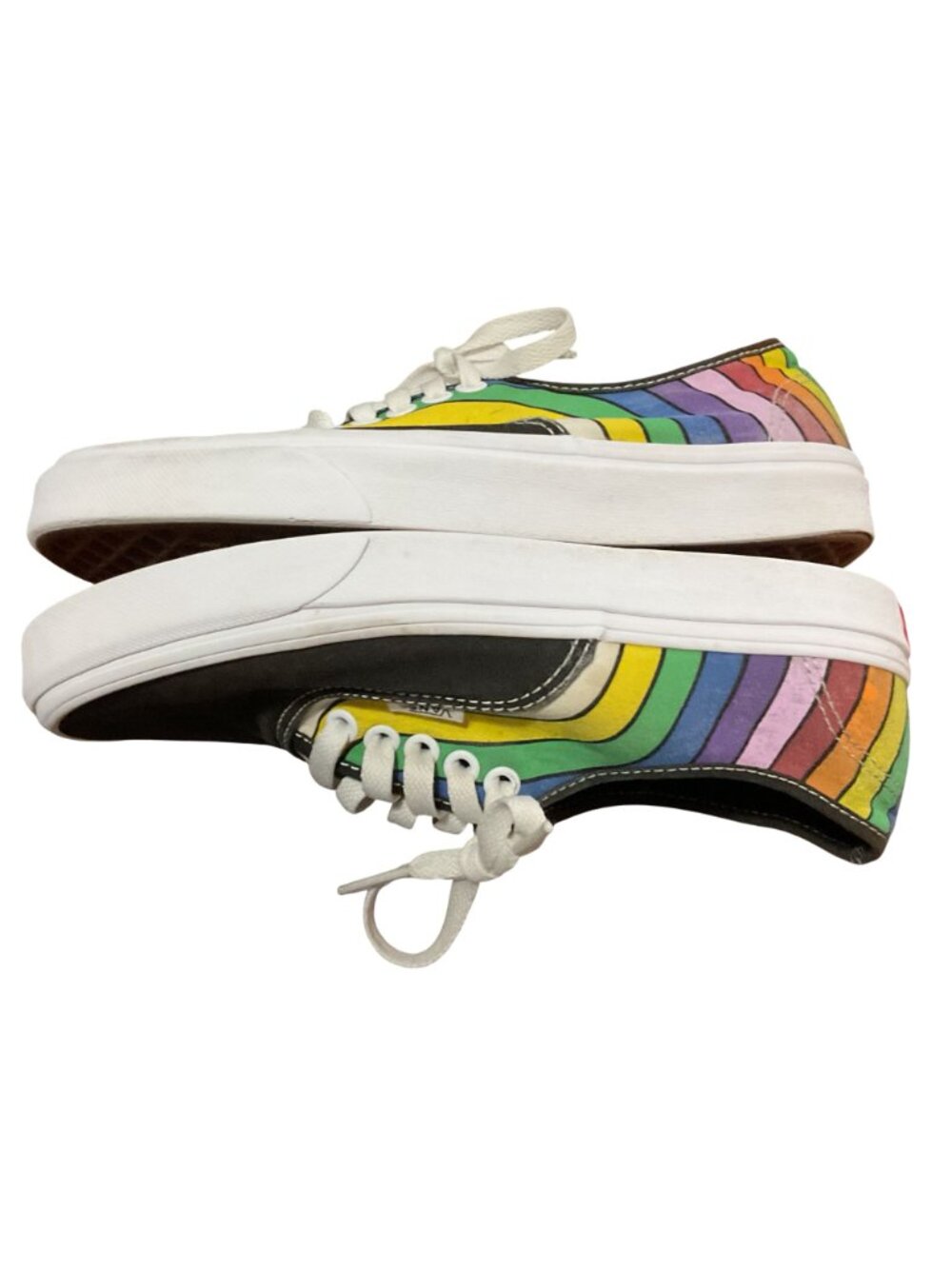 Vans Ravert Rainbow Striped Canvas Shoes 8W 6.5M Black Multicolor Casual Style - Picture 4 of 8